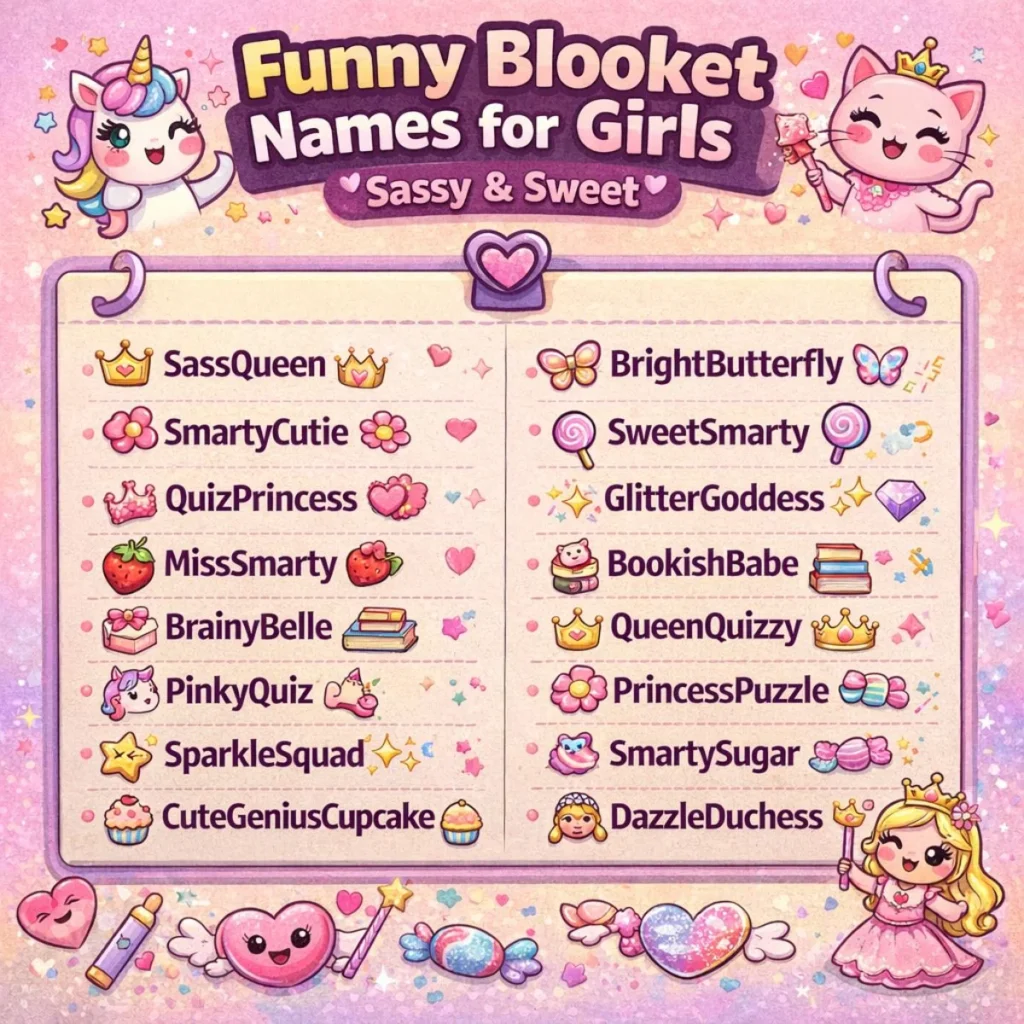 Funny Blooket Names for Girls (Sassy & Sweet)