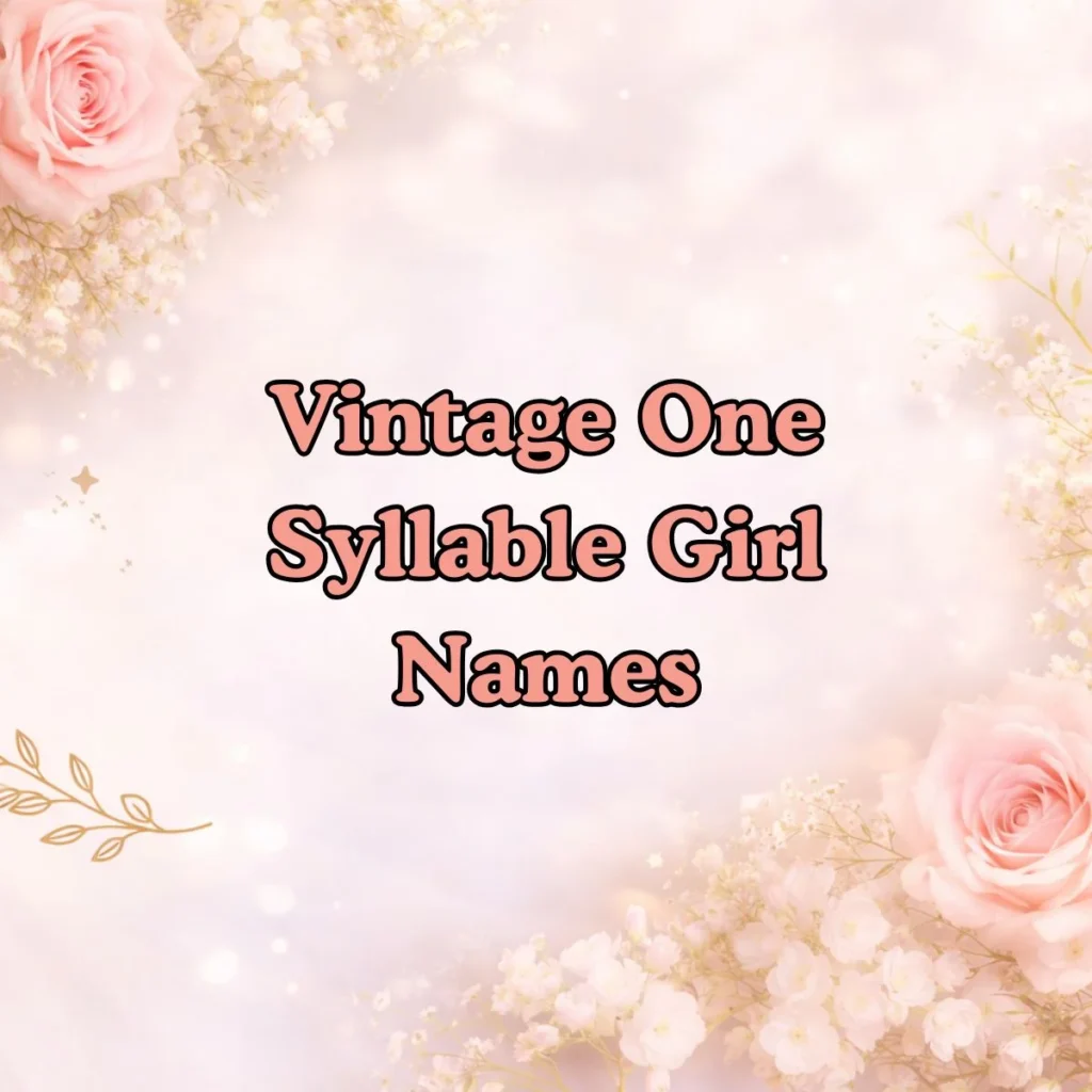 Vintage One Syllable Girl Names