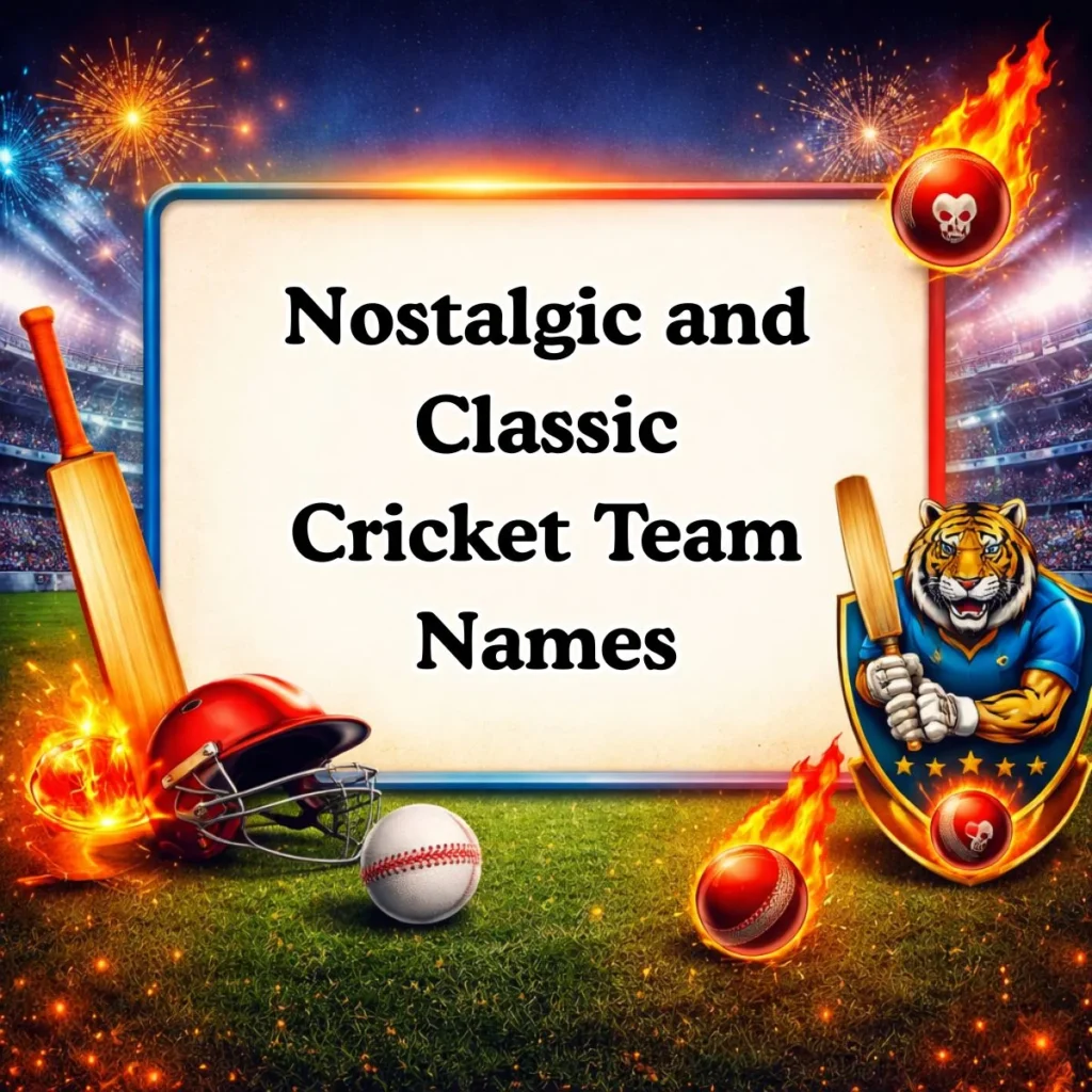 Nostalgic and Classic Cricket Team Names
