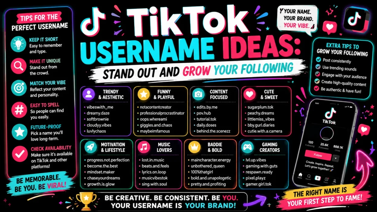 TikTok Username Ideas Stand Out and Grow Your Following