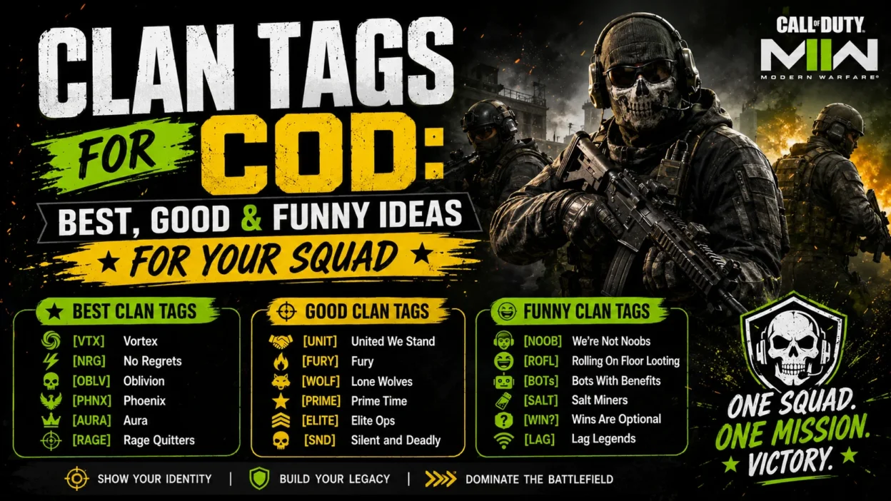 Clan Tags for COD Best, Good & Funny Ideas for Your Squad