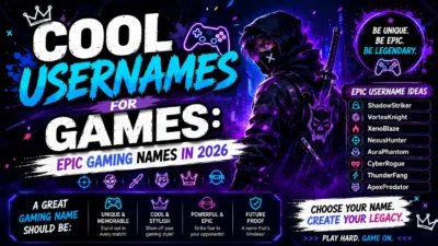 Cool Usernames for Games Epic Gaming Names in 2026