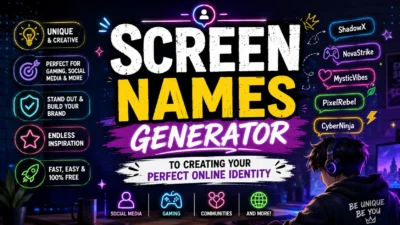 Screen Names Generator to Creating Your Perfect Online Identity