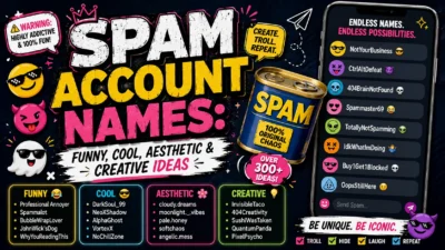 Spam Account Names Funny, Cool, Aesthetic & Creative Ideas