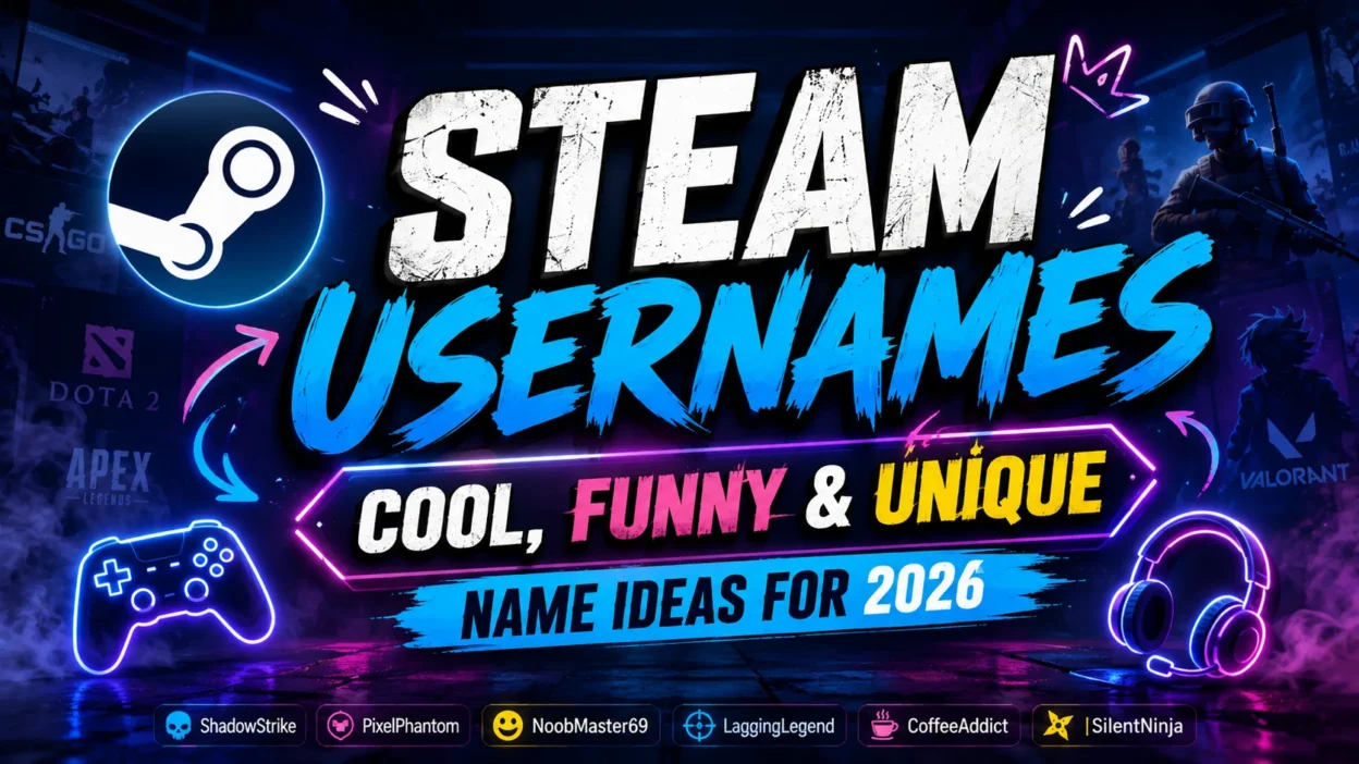 Steam Usernames Cool, Funny & Unique Name Ideas for 2026