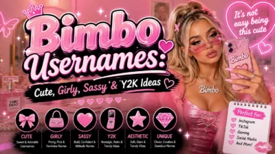 Bimbo Usernames Cute, Girly, Sassy & Y2K Ideas 💕