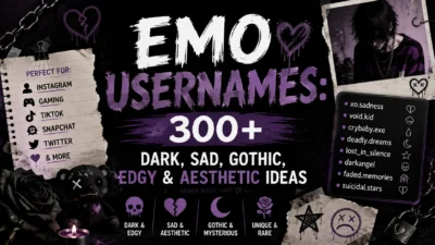Emo Usernames 300+ Dark, Sad, Gothic, Edgy & Aesthetic Ideas