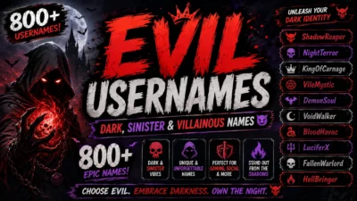 Evil Usernames 800+ Dark, Sinister & Villainous Names 😈