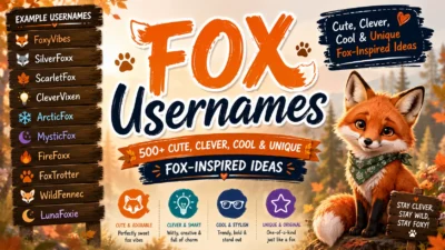 Fox Usernames Cute, Clever, Cool & Unique Fox-Inspired Ideas
