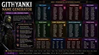 Githyanki Name Generator Unique & Lore-Inspired Names