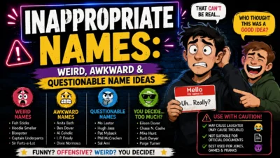 Inappropriate Names Weird, Awkward & Questionable Name Ideas