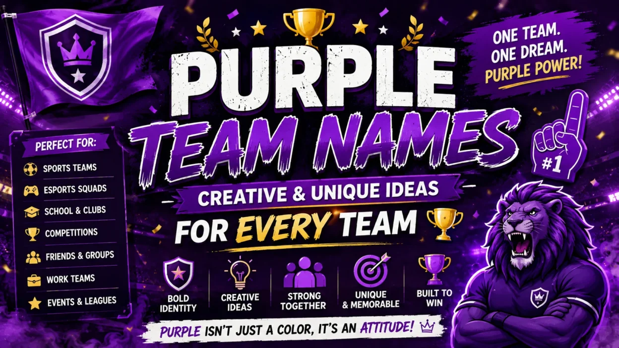 Purple Team Names Creative & Unique Ideas for Every Team 🏆
