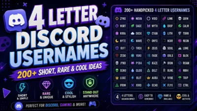 4 Letter Discord Usernames: 200+ Short, Rare & Cool Ideas