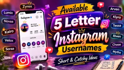 Available 5 Letter Instagram Usernames Short & Catchy Ideas