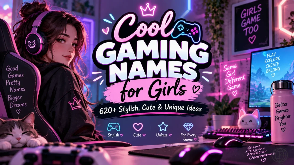 Cool Gaming Names List for Girls 620+ Stylish & Unique Ideas