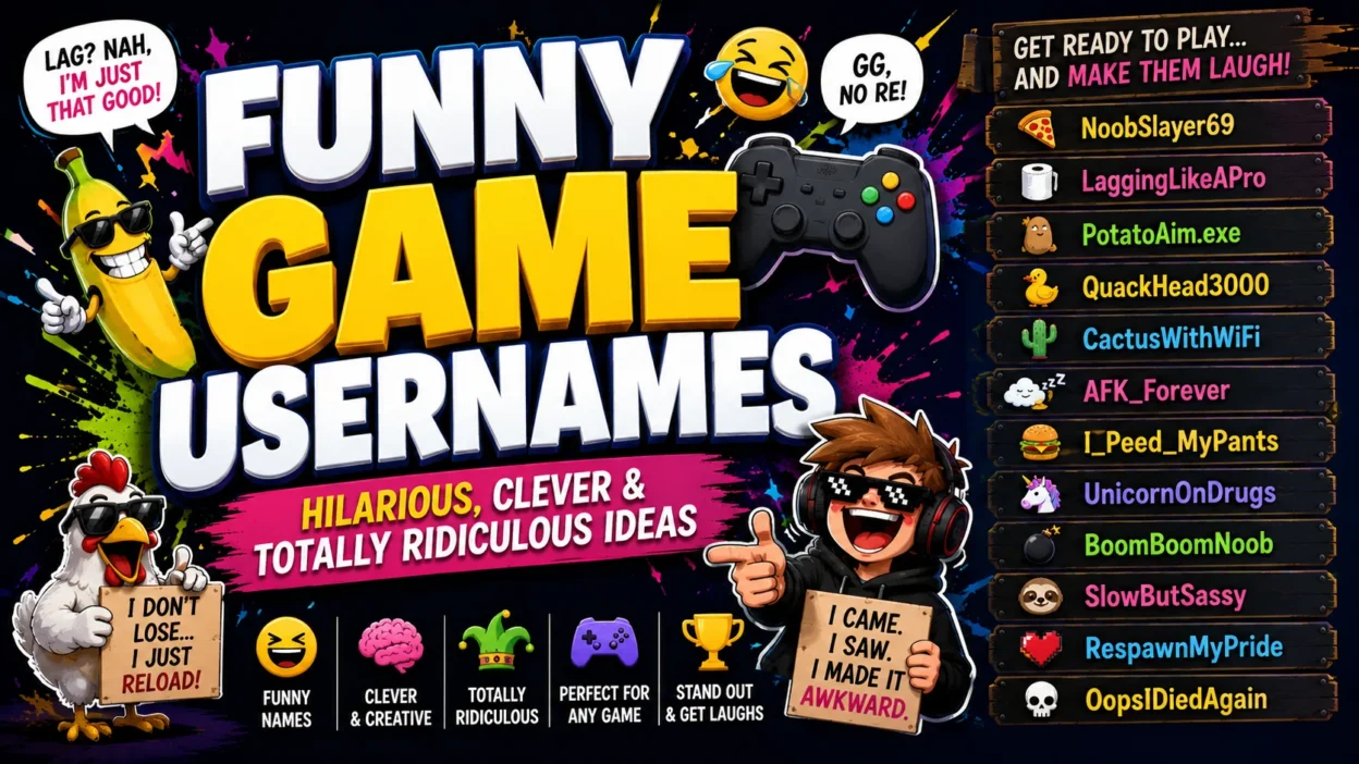 Funny Game Usernames Hilarious & Totally Ridiculous Ideas