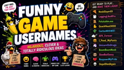 Funny Game Usernames Hilarious & Totally Ridiculous Ideas