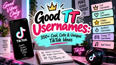 Good TT Usernames 350+ Cool, Cute & Unique TikTok Ideas
